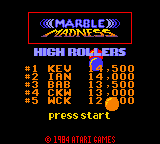 Marble Madness (USA) Title Screen